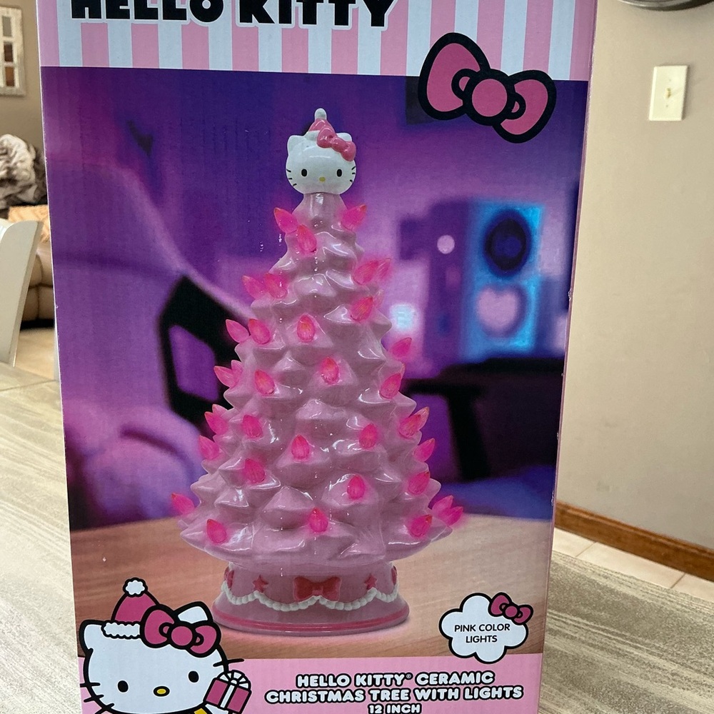 Hello Kitty 12” Pink Ceramic Tree with Lights